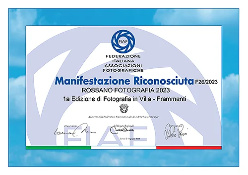 Attestato FIAF Riconoscimento Rossano Fotografia F26 2023 - Bassano Fotografia Attestato FIAF Riconoscimento Rossano Fotografia F26 2023 - Bassano Fotografia