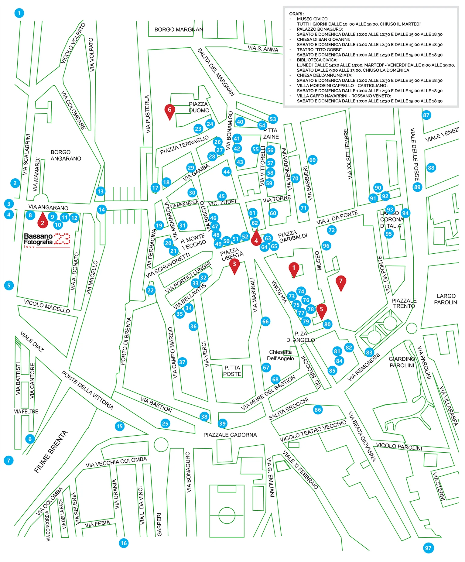 Mappa cataloghi Bassano Del Grappa 2023 - Bassano Fotografia